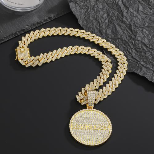 Zinc Alloy Jewelry Necklace fashion jewelry & for man & with rhinestone Sold By PC