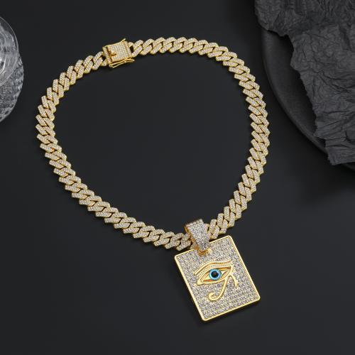 Zinc Alloy Jewelry Necklace fashion jewelry & for man & with rhinestone Sold By PC