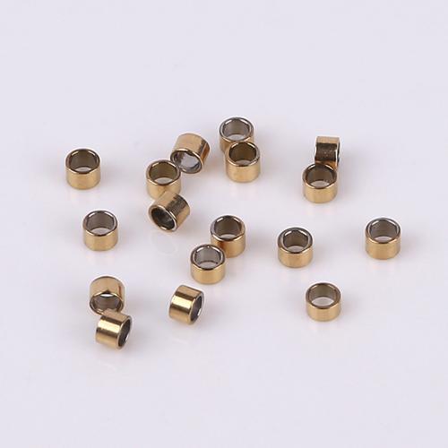 Stainless Steel Large Hole Beads, 316 Stainless Steel, Vacuum Ion Plating, DIY, golden, 2x2.50mm, 1000PCs/Bag, Sold By Bag