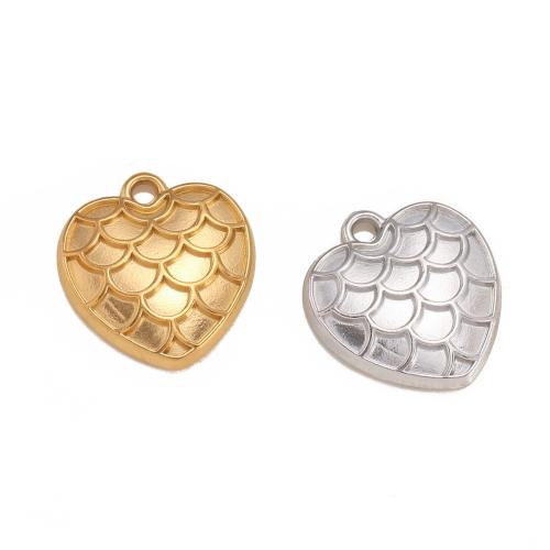 Stainless Steel Heart Pendants, 304 Stainless Steel, Vacuum Ion Plating, DIY, more colors for choice, 16x17mm, Sold By PC