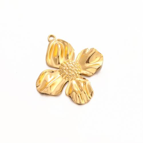 Stainless Steel Flower Pendant, 304 Stainless Steel, Vacuum Ion Plating, DIY & different size for choice, more colors for choice, Sold By PC