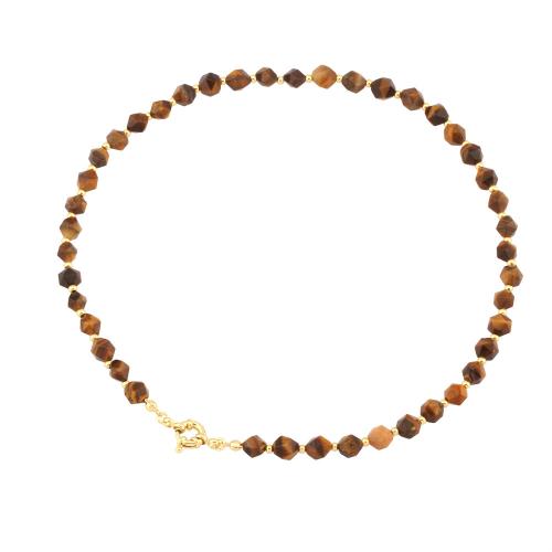 Natural Gemstone Necklace, Natural Stone, with Brass, gold color plated, fashion jewelry & different materials for choice & for woman, more colors for choice, Length:Approx 45 cm, Sold By PC