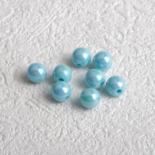 Plated Acrylic Beads Round colorful plated DIY Sold By Bag