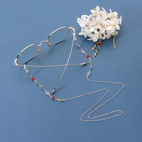 Zinc Alloy Glasses Chain with Glass plated fashion jewelry nickel lead & cadmium free Sold By PC