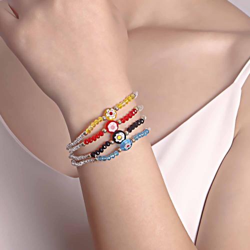 Tibetan Style Bracelet, with Glass, different designs for choice & for woman, more colors for choice, nickel, lead & cadmium free, Sold By PC
