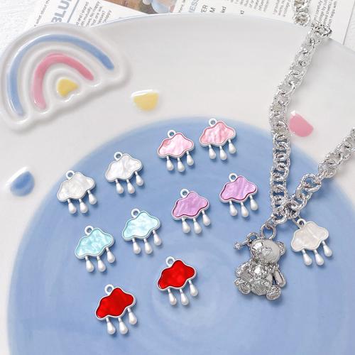 Tibetan Style Enamel Pendants, Cloud, plated, DIY, more colors for choice, nickel, lead & cadmium free, 15x18mm, Sold By PC