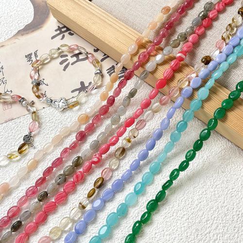 Gemstone Jewelry Beads, Natural Stone, DIY, more colors for choice, 8x6mm, Hole:Approx 0.9mm, Approx 45PCs/Strand, Sold By Strand