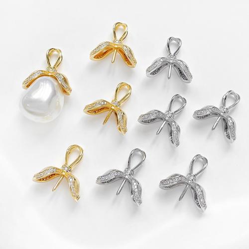 Brass Peg Bail, plated, DIY & micro pave cubic zirconia, more colors for choice, nickel, lead & cadmium free, 16x16mm, Sold By PC