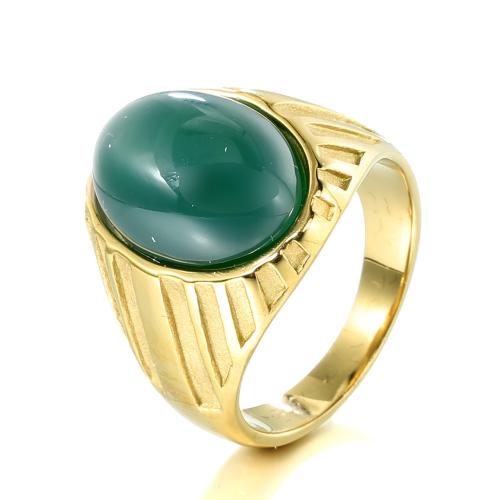 Stainless Steel Finger Ring 304 Stainless Steel with Gemstone plated fashion jewelry & Unisex Sold By PC