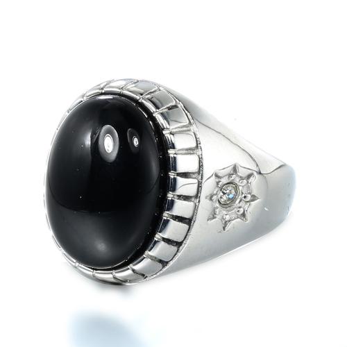 Rhinestone Stainless Steel Finger Ring 304 Stainless Steel plated fashion jewelry & Unisex & with rhinestone Sold By PC