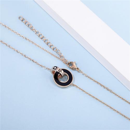 Titanium Steel Necklace, with White Shell, with 5cm extender chain, plated, fashion jewelry & different styles for choice & for woman & with rhinestone, Length:45 cm, Sold By PC