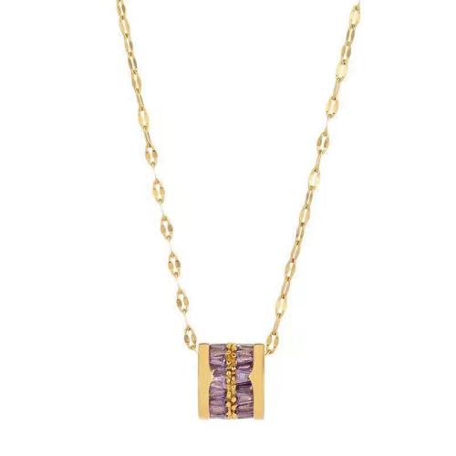 Titanstahl Halskette, 18K vergoldet, Modeschmuck & für Frau & mit Strass, keine, Länge:ca. 31-40 cm, verkauft von PC