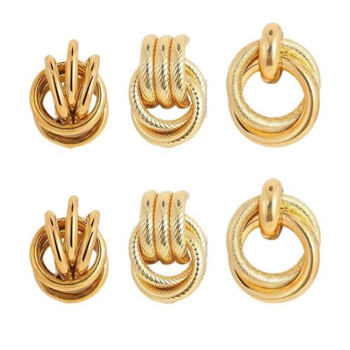 Tibetan Style Drop Earrings, three pieces & fashion jewelry & for woman, gold, Sold By Set