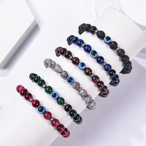 Gemstone Bracelets, with Elastic Thread, handmade, fashion jewelry & different materials for choice & Unisex, Length:18-22 cm, Sold By PC