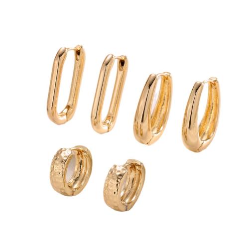 Zinklegierung Ohrringe, 3 Stück & Modeschmuck & für Frau, Goldfarbe, verkauft von setzen
