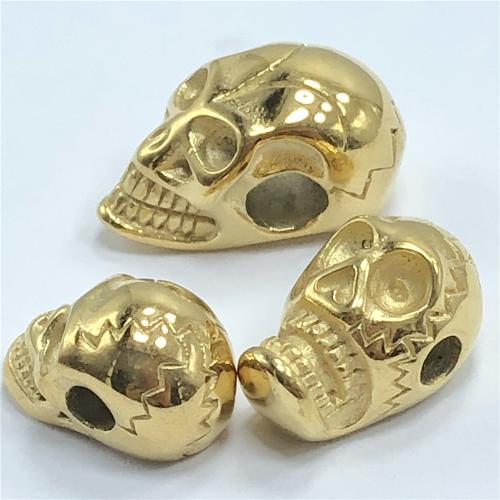 Spacer Beads Jewelry, Titanium Steel, Skull, DIY & different styles for choice, golden, Sold By PC