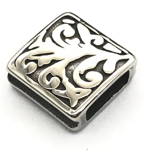 304 Stainless Steel Beads, DIY, original color, 10x10x4mm, Hole:Approx 2x6mm, Sold By PC