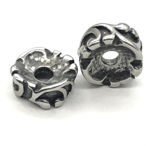 304 acciaio inox perla, DIY, colore originale, 4x8mm, Foro:Appross. 2mm, Venduto da PC