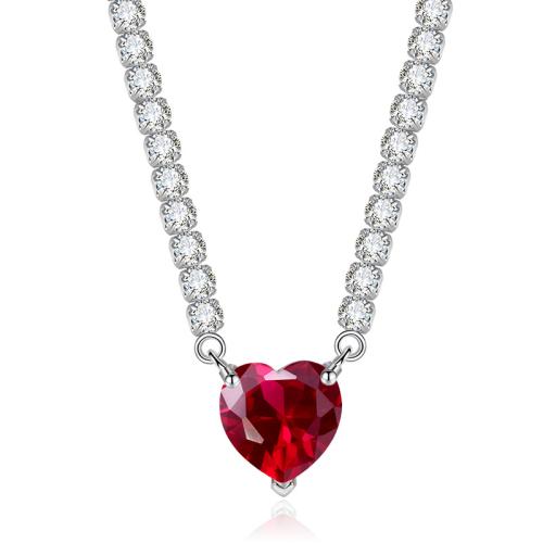 Cubic Zirconia Micro Pave Brass Jewelry Sets with Ruby plated & micro pave cubic zirconia & for woman red Sold By PC