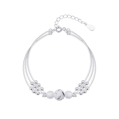 Brass Bracelet & Bangle, for woman, silver color, Length:Approx 16 cm, Sold By PC