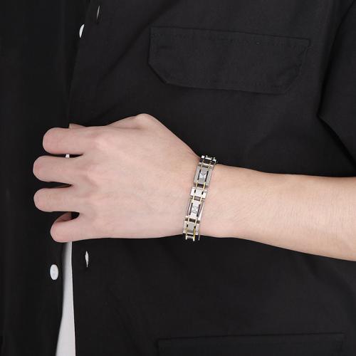 Stainless Steel Bangle 304 Stainless Steel with Cubic Zirconia Vacuum Ion Plating for man Sold By PC