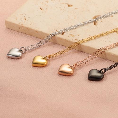 Stainless Steel Jewelry Necklace, 304 Stainless Steel, Heart, plated, DIY, more colors for choice, Sold By PC