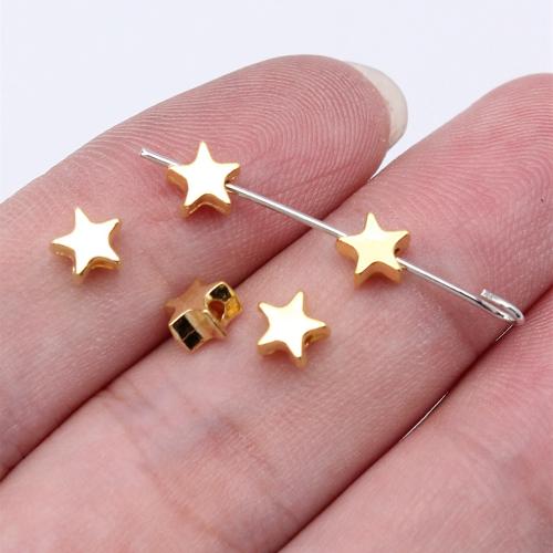 Tibetan Style Jewelry Beads, Star, gold color plated, DIY, Sold By PC