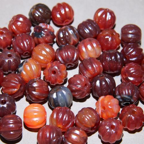 Agate Beads Pumpkin DIY Random Color Sold By PC