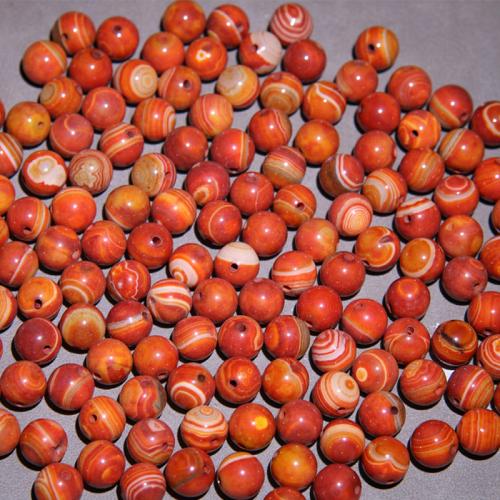 Perles agates, Agate, Rond, poli, envoyé au hasard & DIY, rouge, 10mm, Vendu par PC