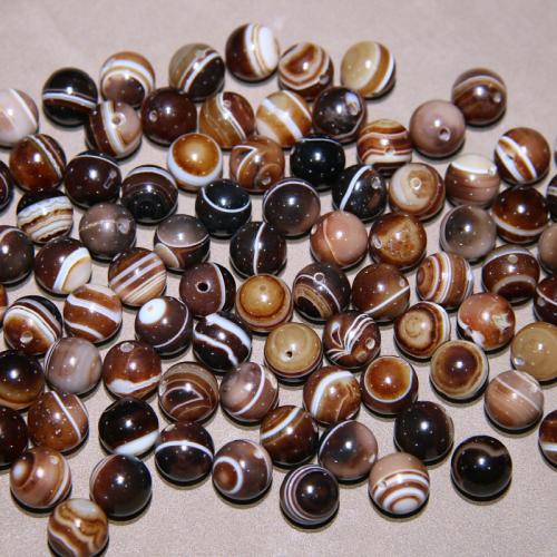Agate Beads, Round, random style & DIY, coffee color, 10mm, Sold By PC