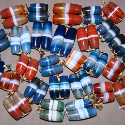Perline in agata, agate, lucido, inviato casualmente & DIY, beads size 35.5x11-19.6x12.8mm, Venduto da coppia