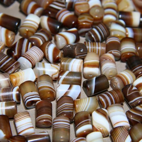 Perles agates, Agate, pilier, envoyé au hasard & DIY & lisse, couleur de café, 11.40x8.40mm, Vendu par PC