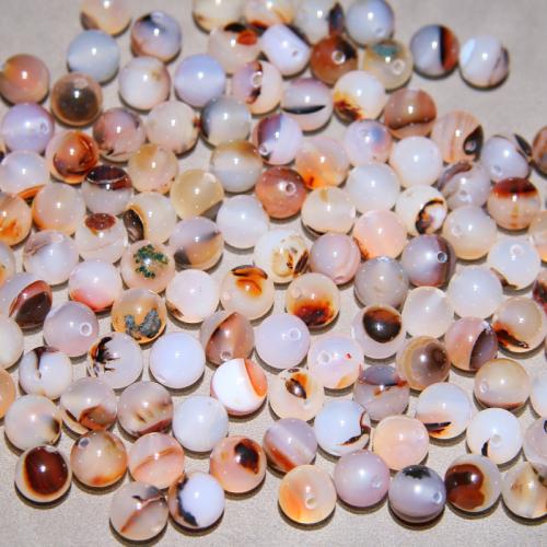 Natural Chalcedony Bead, Ocean Calcedony, Round, random style & DIY & different styles for choice, 10mm, Sold By PC