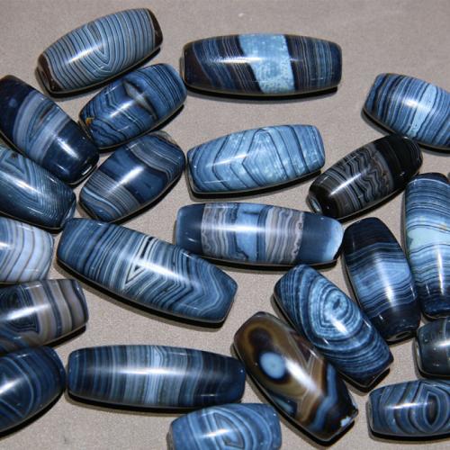 Akaatti helmiä, kiiltävä, satunnaisesti lähetetty & tee-se-itse, sininen, beads size 12x20-13x50mm, Myymät PC