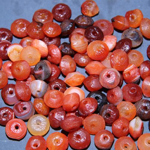 Agate Beads Saucer random style & DIY reddish orange Sold By PC