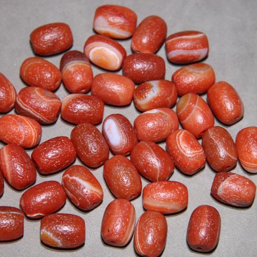 Agate Beads, barrel, random style & DIY, red, 18x13mm, Sold By PC