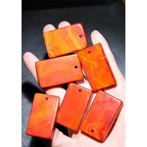 Agate Jewelry Pendants, Rectangle, polished, random style & DIY, 50x30x9mm, Sold By PC