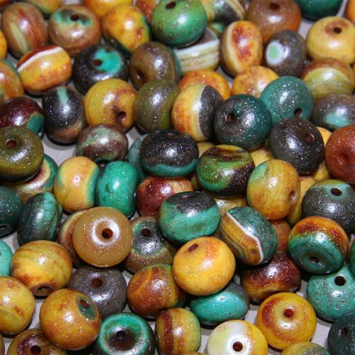 Perles agates, Agate, abaque, envoyé au hasard & DIY, 11x15mm, Vendu par PC