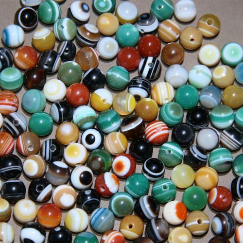 Agate perle, Ahat, Krug, uglađen, nasumično poslano & možete DIY, 10mm, Prodano By PC