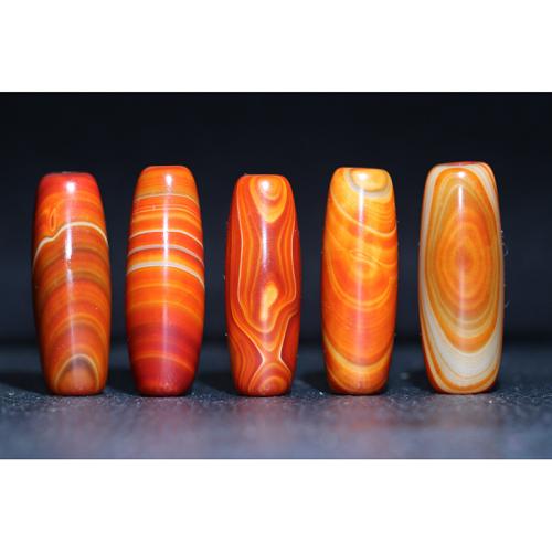 Agate Beads, barrel, polished, random style & DIY, 39x14mm, Sold By PC