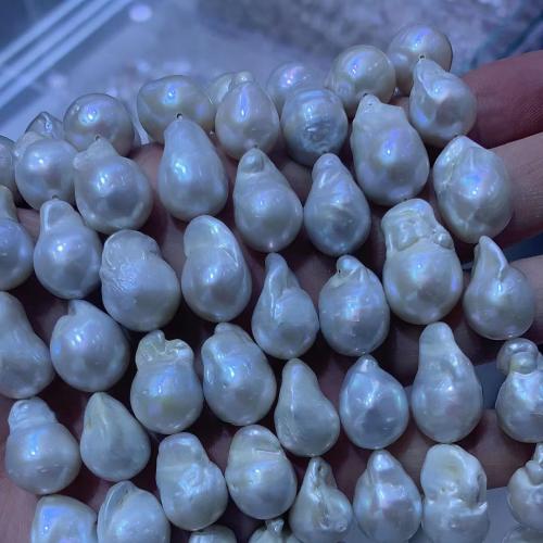 Naturales agua dulce perlas sueltas, Perlas cultivadas de agua dulce, Barroco, Bricolaje, Blanco, 14-20mm, Vendido para aproximado 14 Inch Sarta