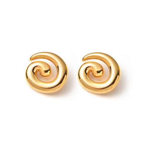 Brass Stud Earring, fashion jewelry & for woman, more colors for choice, 25x30mm, Sold By Pair