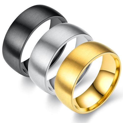 Prst prsten z nerezové oceli, 304 Stainless Steel, různé velikosti pro výběr & kartáčovaný & pro muže, více barev na výběr, 8mm, Prodáno By PC