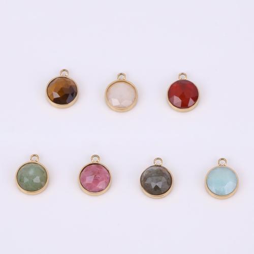 Stainless Steel Pendants, 316 Stainless Steel, with Natural Stone, Vacuum Ion Plating, different materials for choice, golden, 11.50mm, 10PCs/Bag, Sold By Bag