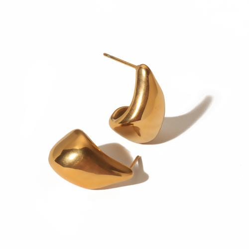 Edelstahl Ohrringe, 304 Edelstahl, 18K vergoldet, Modeschmuck & für Frau, goldfarben, 13.30x22mm, verkauft von Paar