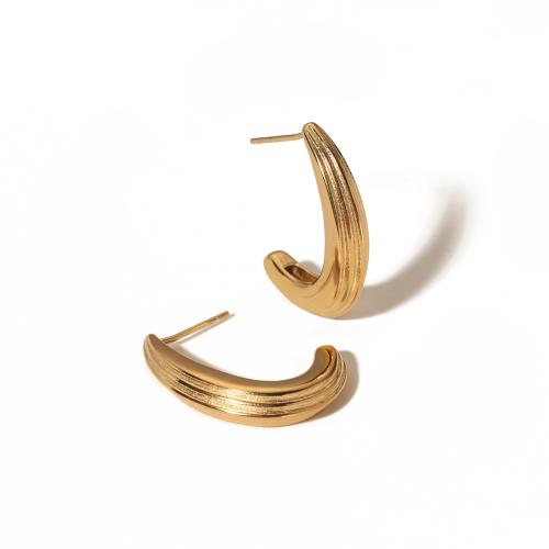 Edelstahl Ohrringe, 304 Edelstahl, 18K vergoldet, Modeschmuck & für Frau, goldfarben, 25.60x21.20mm, verkauft von Paar