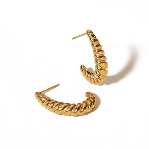 Edelstahl Ohrringe, 304 Edelstahl, 18K vergoldet, Modeschmuck & für Frau, goldfarben, 22.70x25mm, verkauft von Paar