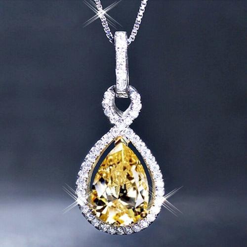 Cubic Zircon Micro Pave Brass Necklace fashion jewelry & micro pave cubic zirconia & for woman Length Approx 45 cm Sold By PC