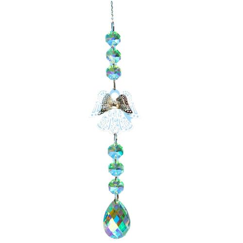 Hanging Ornaments, Tibetan Style, with Crystal, silver color plated, for home and office & different size for choice, nickel, lead & cadmium free, Sold By PC