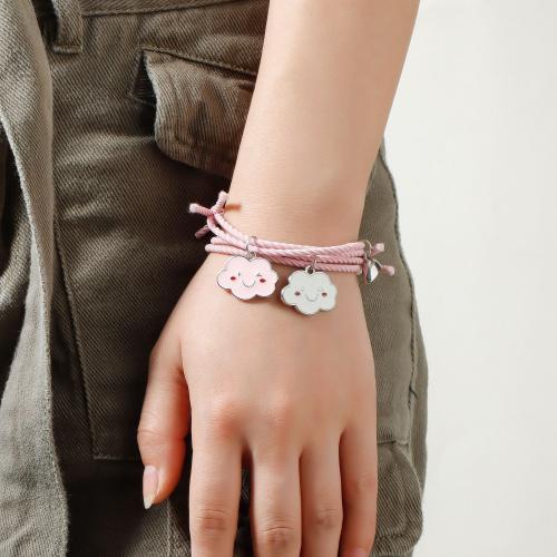 Couple Bracelet and Bangle Zinc Alloy Cloud plated Unisex & enamel mixed colors nickel lead & cadmium free Sold By Pair